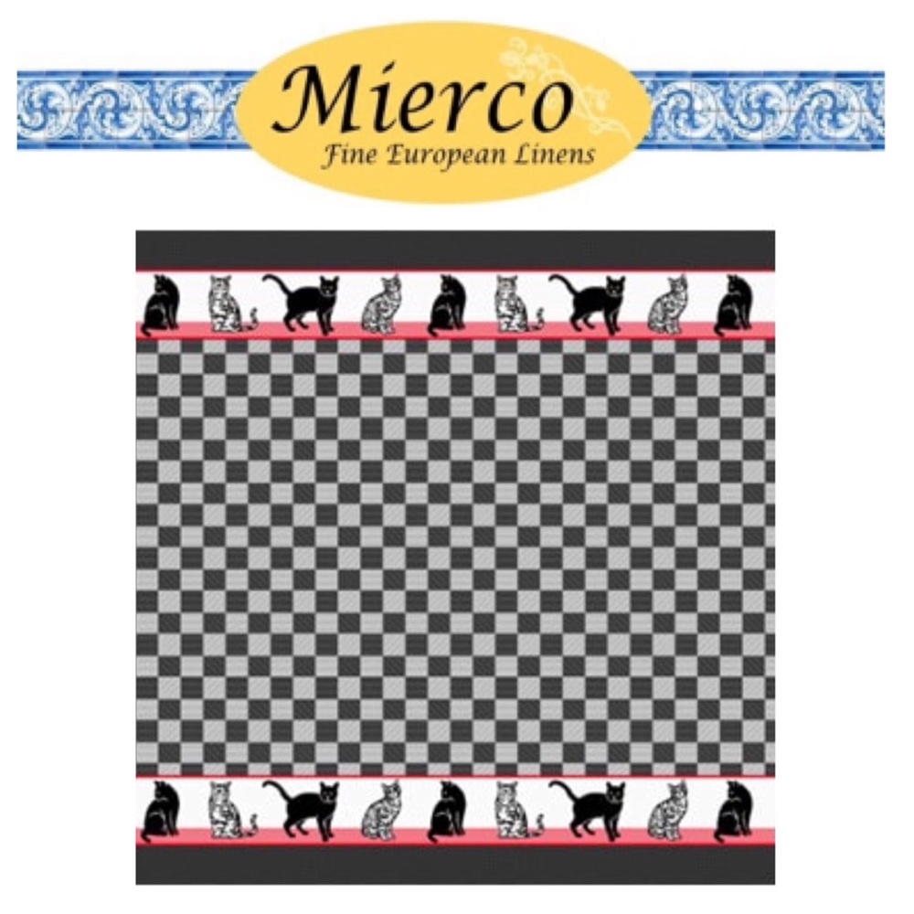 Mierco Black Cats Euro Square Jacquard Towel